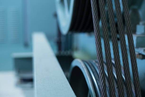 Elevator shaft maintenance. cable control